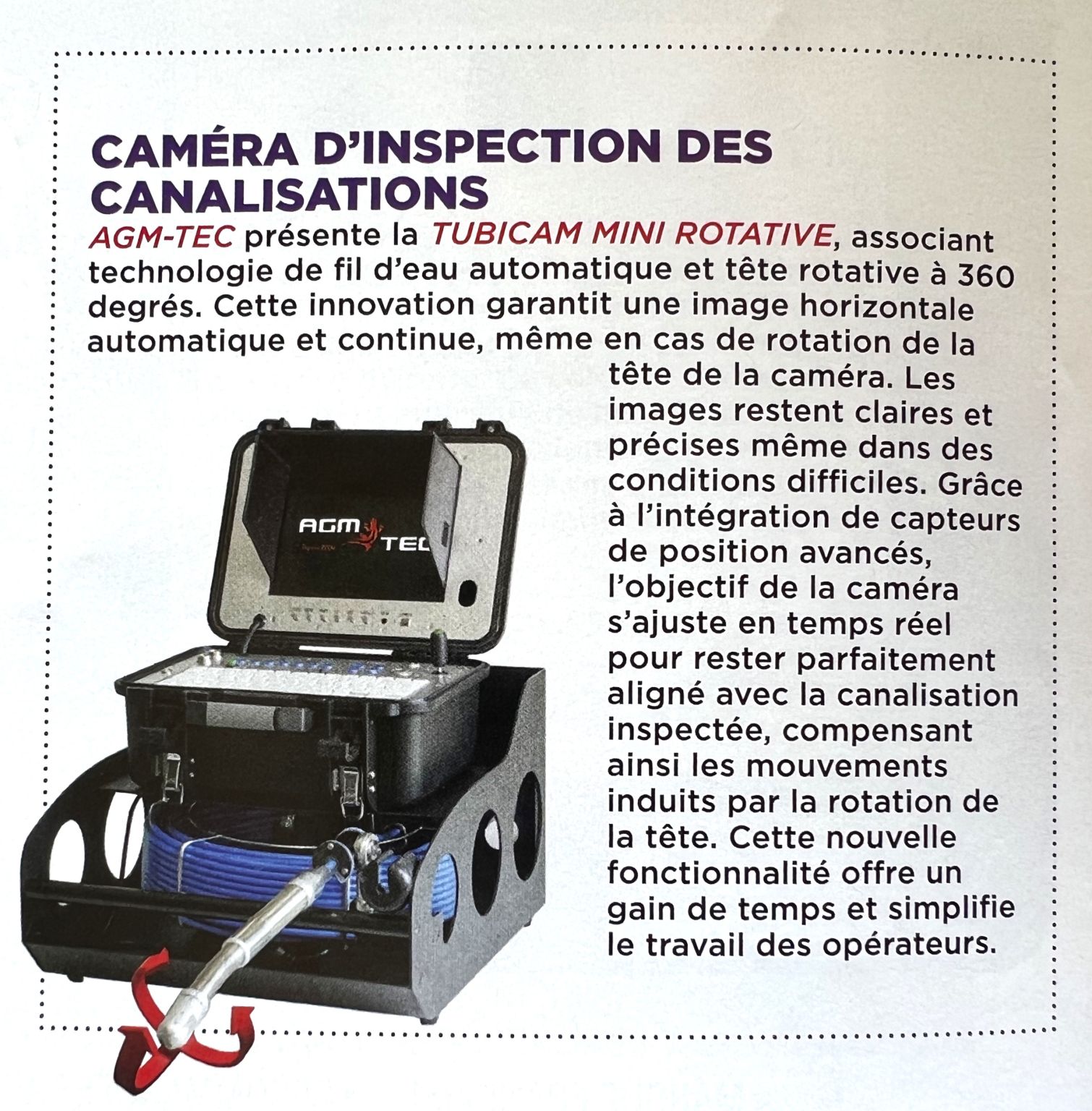 la caméra pour canalisation WC Tubicam® R14 confirment la position du  numéro 1 français dans le domaine